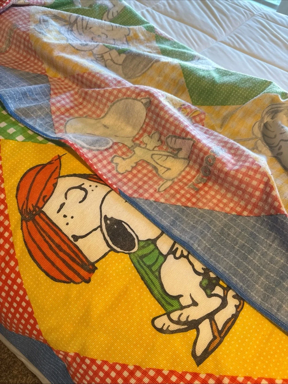 Peanuts Patchwork Snoopy Bedding Cover - Multicolor Lucy, peppermint Patty more!